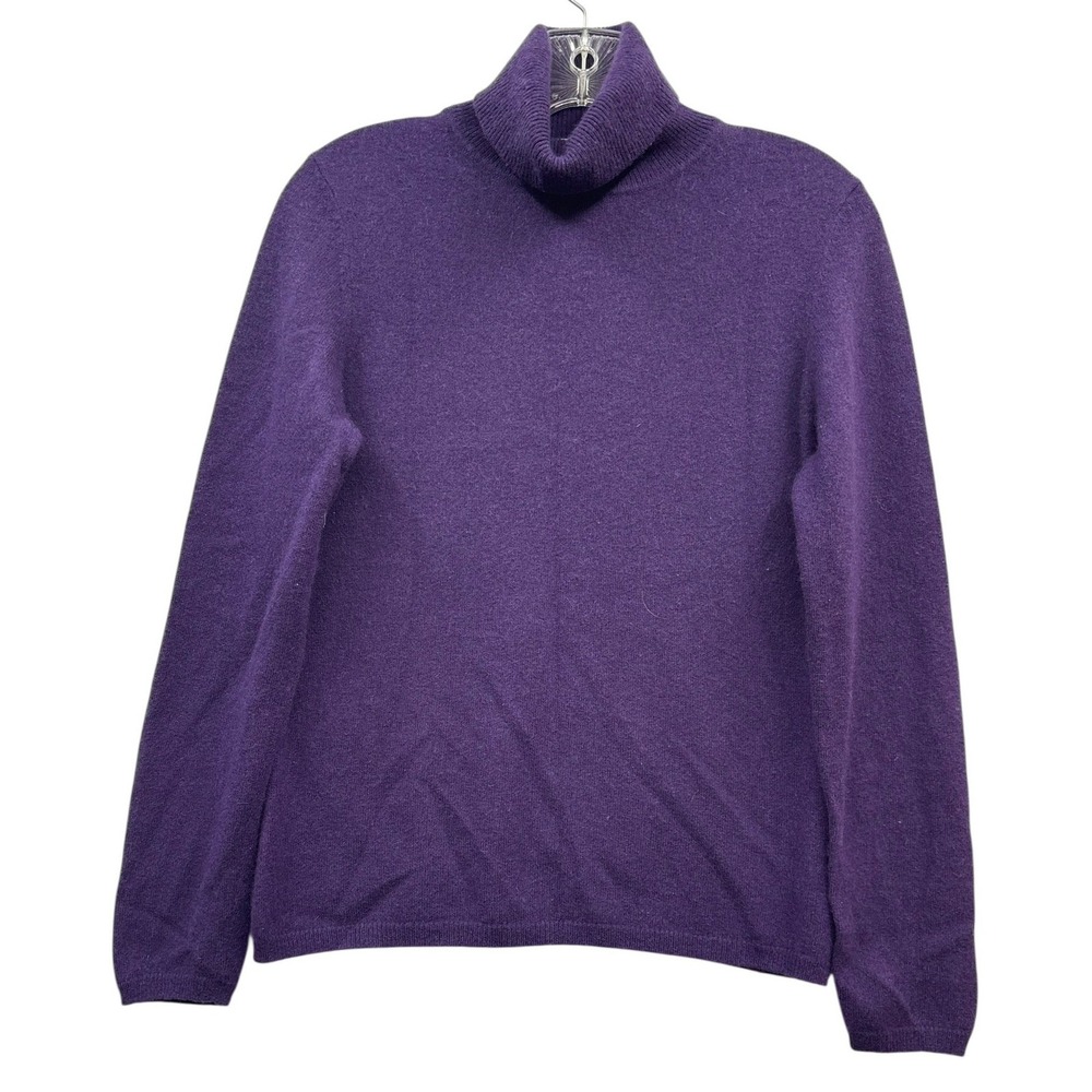 Charter Club Purple Cashmere Turtleneck Sweater Soft Luxury Classic Knit Top M‎
